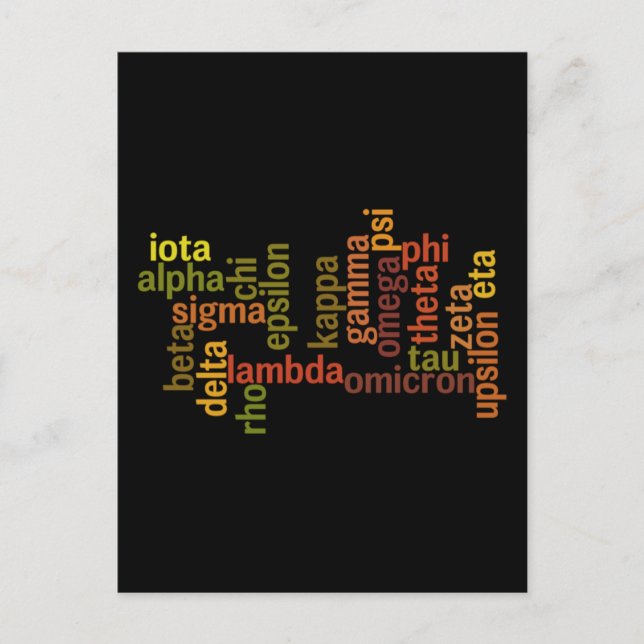 Greek Alphabet (Word Cloud) Postcard (Front)