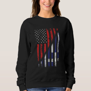 Greek American Flag Retro Style Usa Greece Flags Sweatshirt