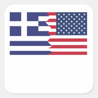 Greek American Flag Square Sticker