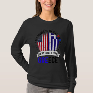 Greek American Patriot Heart Is From Greece Flag T-Shirt