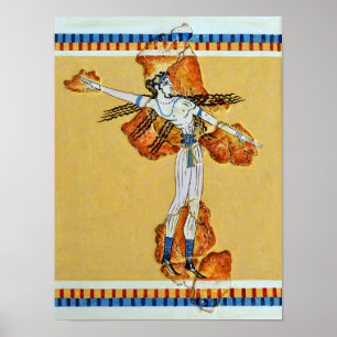 greek ancient painting fresco art replica poster