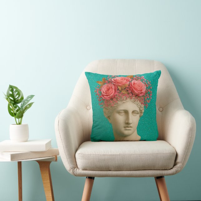 Greek Ancient Woman Pillow. Cushion (Chair)