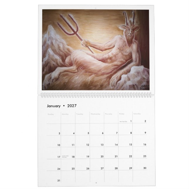 Greek and roman mythology zodiac calendar (Jan 2027)