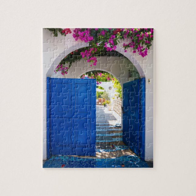 Greek and Turkish Style Blue Door Jigsaw Puzzle (Vertical)