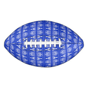 Greek Arabesque Mediterranean Pattern Blue American Football