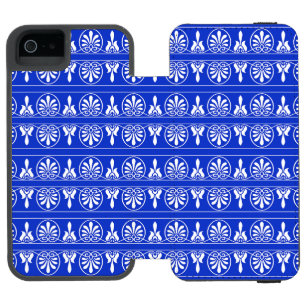 Greek Arabesque Mediterranean Pattern Blue Incipio Watson™ iPhone 5 Wallet Case