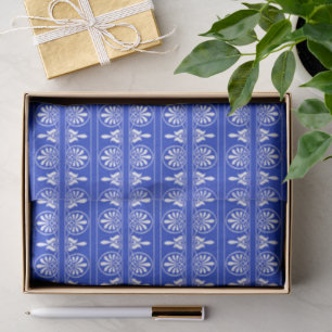 Greek Arabesque Mediterranean Pattern Blue Tissue Paper