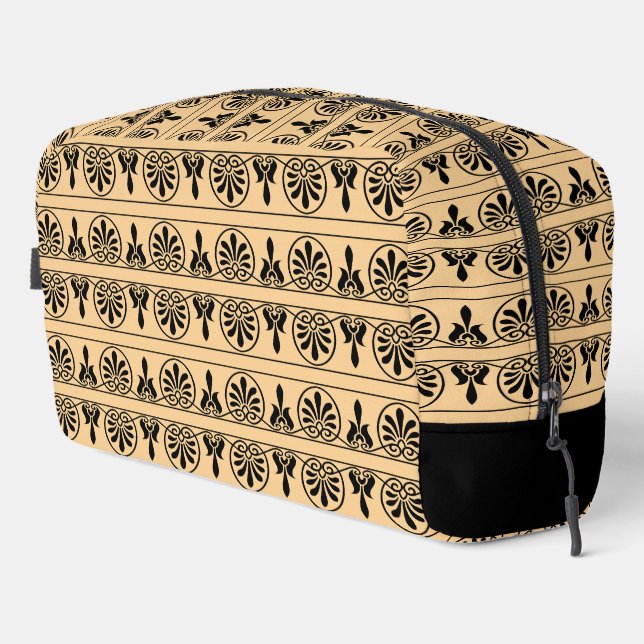 Greek Arabesque Mediterranean Pattern Brown Dopp Kit (Right Corner)