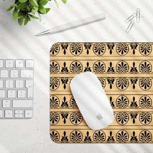 Greek Arabesque Mediterranean Pattern Brown Mouse Mat