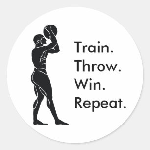 Greek Athlete Basketball Winning Formula Classic Round Sticker