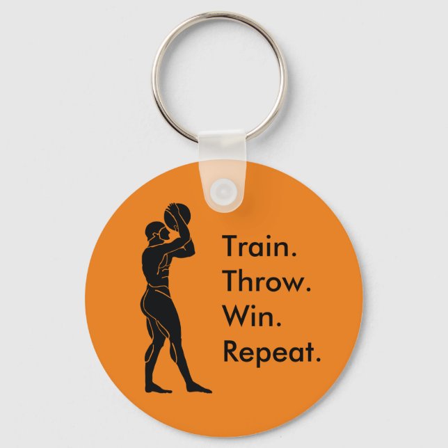 Greek Athlete Basketball Winning Formula Orange Key Ring (Front)