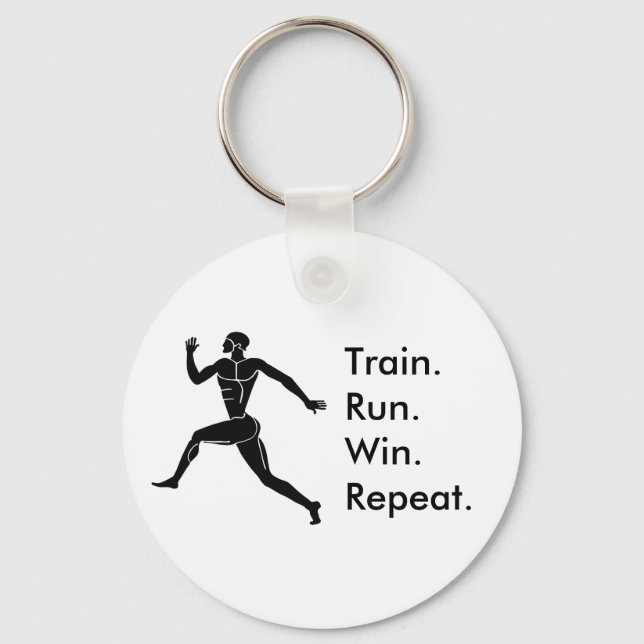 Greek Athlete Running Winning Formula Key Ring (Front)