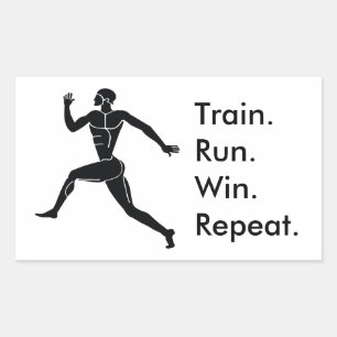 Greek Athlete Running Winning Formula Rectangular Sticker