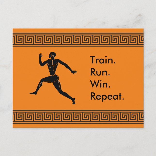Greek Athlete Sports Running Winning Formula Postcard (Front)