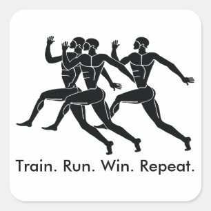 Greek Athlete Sports Running Winning Formula Square Sticker