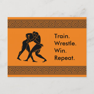 Greek Athlete Sports Wrestling Winning Formula Postcard
