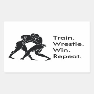 Greek Athlete Sports Wrestling Winning Formula Rectangular Sticker