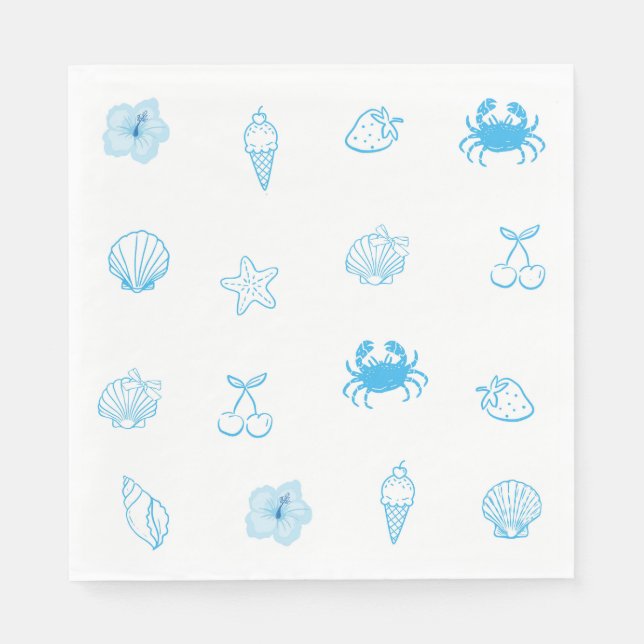 Greek Beach Minimalist Napkin (Front)