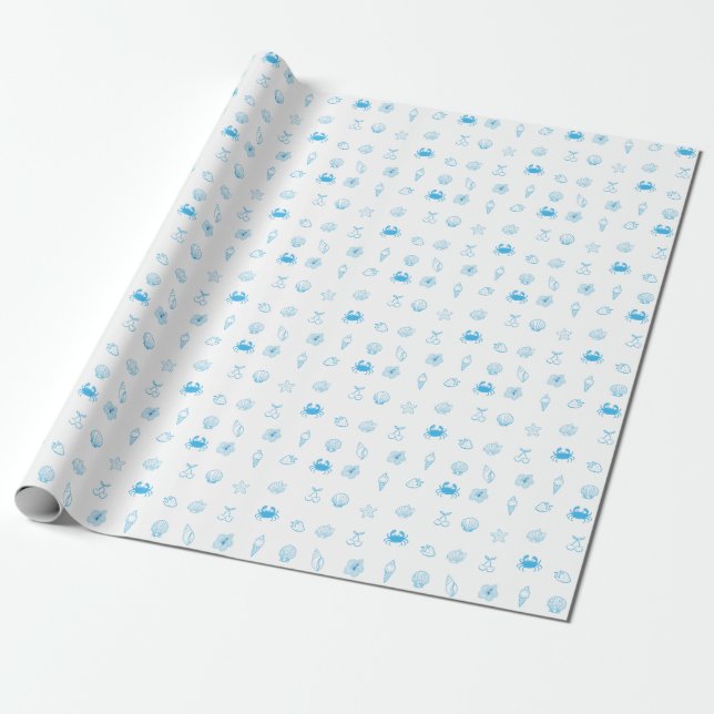 Greek Beach Minimalist Wrapping Paper (Unrolled)