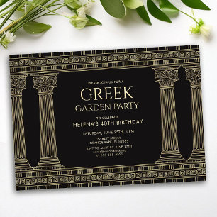 Greek Birthday Party with Custom Colour Graphics Invitation