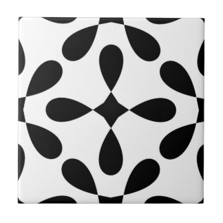 greek black and white flowers tiles