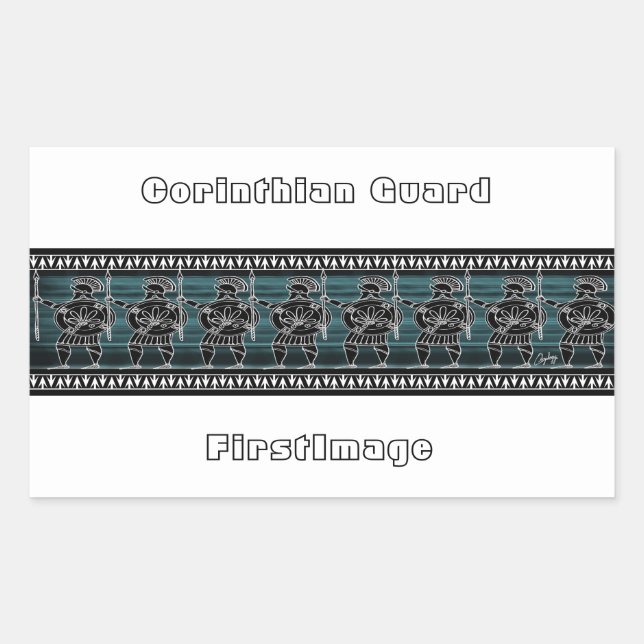 Greek Black Figure Guard Rectangular Sticker (Front)