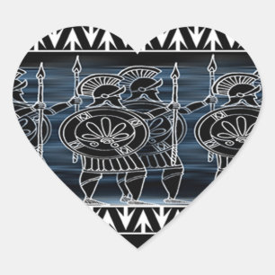 Greek Black Figure Troop Heart Sticker