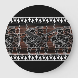 Greek Black Figure Troop Large Clock