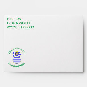 Greek Black Haired Angel Christmas Flag Personal Envelope