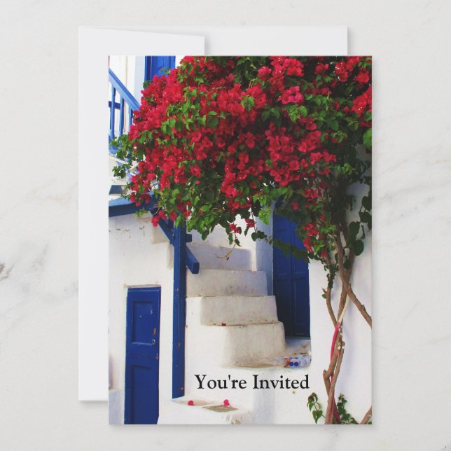 Greek Blue Door - Mykonos, Greece invite (Front)