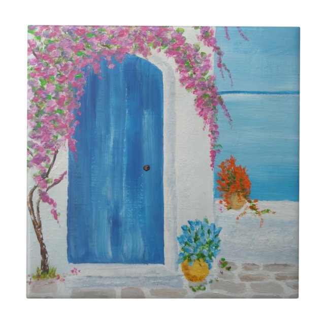 Greek Blue Door Tile (Front)