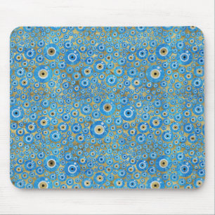 Greek Blue Glass Evil Eye Amulet Mouse Mat
