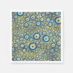 Greek Blue Glass Evil Eye Amulet Pattern Napkin
