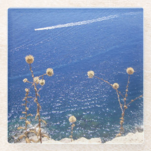 Greek Blue Sea Glass Coaster