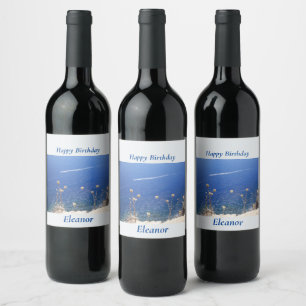 Greek Blue Sea  Wine Label