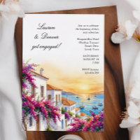 Greek Bougainvillea Sunset Engagement Party