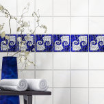 Greek Broken Tile Mosaic Art  Blue Glass and Pearl<br><div class="desc">Greek Broken Tile Mosaic Art  Blue Glass and Pearl</div>