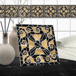 Greek Broken Tile Mosaic Black and gold<br><div class="desc">Greek Broken Tile Mosaic Black and gold</div>