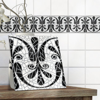 Greek Broken Tile Mosaic Black Marble