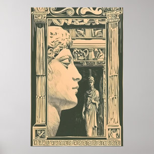 Greek Bust Print Antique Sculpture Wall Art