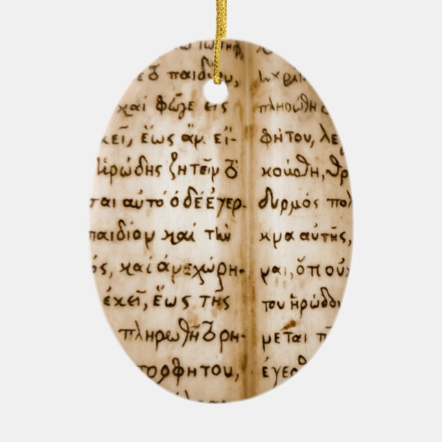 Greek Characters Ceramic Tree Decoration (Front)