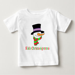 Greek Christmas Snowman Baby T-Shirt