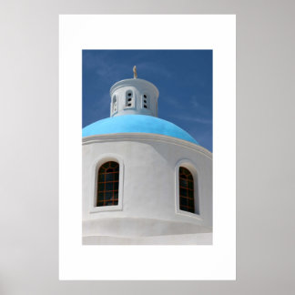 Greek Church in Santorini Poster
