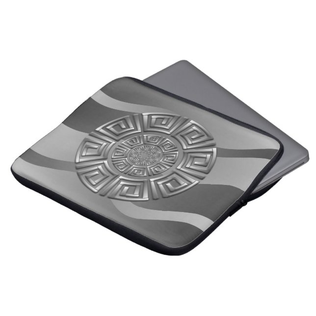 Greek Circle Motif Laptop Sleeve (Front Top)
