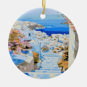 Greek Coast 3 ceramic ornament