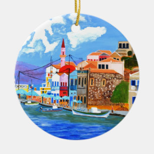 Greek coast ceramic tree decoration