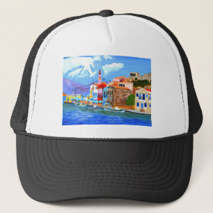 Greek coast trucker hat
