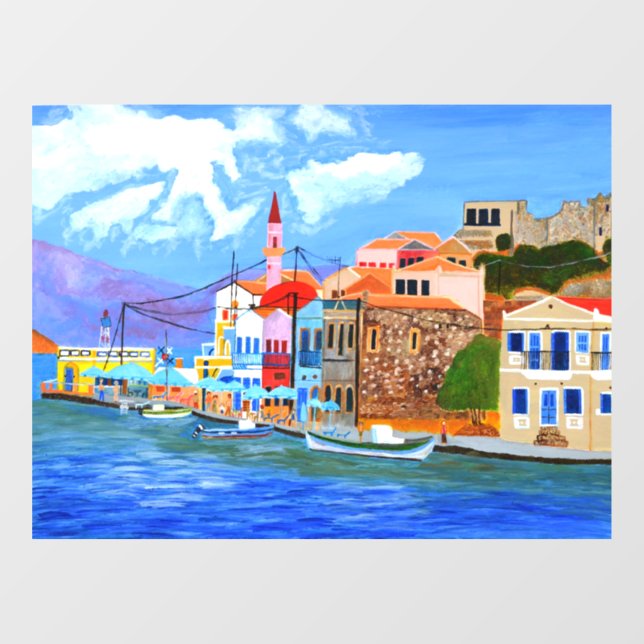 Greek Coast  Window Cling (Sheet)