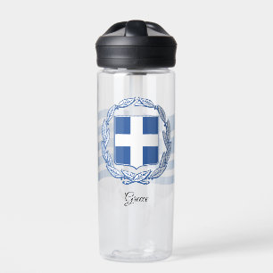 Greek Coat of Arms, Flag, Greece Water Bottle