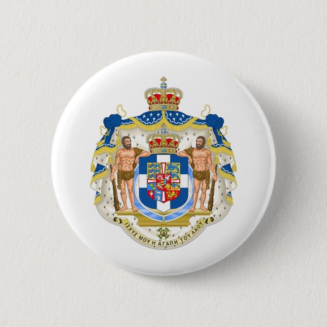 GreeK Coat of Arms - Greece 6 Cm Round Badge (Front)